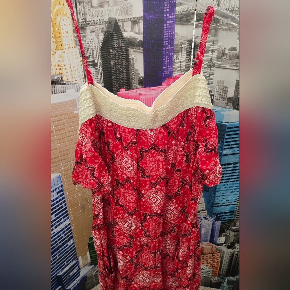 NO BOUNDARIES- Paisley Romper with wide-off shoulder neckline( NWOT)